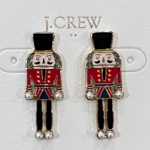 NWT J. Crew Toy Soldier Christmas Earrings - Picture 2 of 5